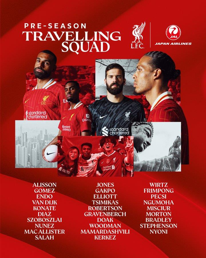 Liverpool công bố danh sách cầu thủ tham dự chuyến du đấu châu Á: Luis Diaz cùng đội, Chiesa vắng mặt